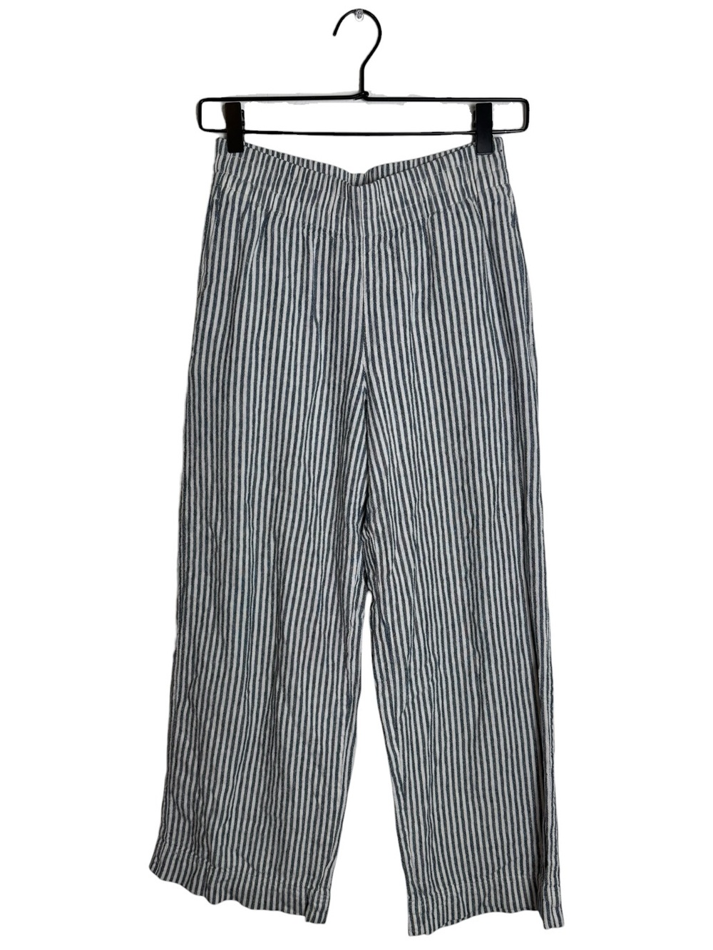 Old Navy High Rise Wide Leg Linen Blend Blue White Striped Pants XS